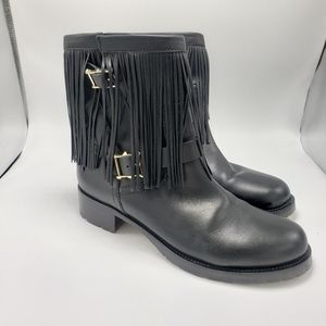 Authentic Valentino Fringe Moto Boots EUC